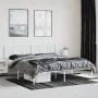 Metal bed frame with white headboard 180x200 cm by vidaXL, Beds and slatted bases - Ref: Foro24-352533, Price: 103,41 €, Disc...
