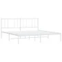 Metal bed frame with white headboard 180x200 cm by vidaXL, Beds and slatted bases - Ref: Foro24-352533, Price: 103,41 €, Disc...