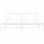 Metal bed frame with white headboard 180x200 cm by vidaXL, Beds and slatted bases - Ref: Foro24-352533, Price: 103,41 €, Disc...