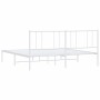 Bettgestell aus Metall mit weißem Kopfteil 180x200 cm von vidaXL, Betten und Lattenroste - Ref: Foro24-352533, Preis: 105,32 ...