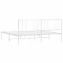 Metal bed frame with white headboard 180x200 cm by vidaXL, Beds and slatted bases - Ref: Foro24-352533, Price: 103,41 €, Disc...