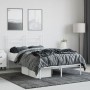 Bettgestell aus Metall mit weißem Kopfteil 120x190 cm von vidaXL, Betten und Lattenroste - Ref: Foro24-353583, Preis: 107,05 ...