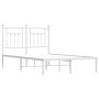 Estructura de cama de metal con cabecero blanca 120x190 cm de vidaXL, Camas y somieres - Ref: Foro24-353583, Precio: 106,96 €...