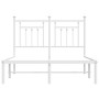 Bettgestell aus Metall mit weißem Kopfteil 120x190 cm von vidaXL, Betten und Lattenroste - Ref: Foro24-353583, Preis: 107,05 ...