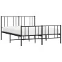 Black metal headboard and footboard bed frame 140x200 cm by vidaXL, Beds and slatted bases - Ref: Foro24-352499, Price: 99,20...