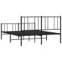 Black metal headboard and footboard bed frame 140x200 cm by vidaXL, Beds and slatted bases - Ref: Foro24-352499, Price: 99,20...