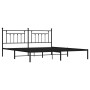 Bed frame with black metal headboard 193x203 cm by vidaXL, Beds and slatted bases - Ref: Foro24-353543, Price: 108,20 €, Disc...