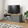 VIGO Massivholz Kiefernholz TV-Möbel grau 106x40x40 cm von vidaXL, TV-Möbel - Ref: Foro24-353177, Preis: 80,91 €, Rabatt: %