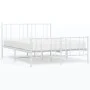 Metal bed frame with headboard and white footboard 140x190 cm by vidaXL, Beds and slatted bases - Ref: Foro24-352547, Price: ...