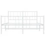 Metal bed frame with headboard and white footboard 140x190 cm by vidaXL, Beds and slatted bases - Ref: Foro24-352547, Price: ...