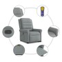 Sillón de masaje reclinable de pie de tela gris claro