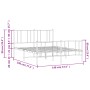 Estructura cama metal cabecero y estribo blanco 140x190 cm de vidaXL, Camas y somieres - Ref: Foro24-352547, Precio: 84,20 €,...