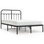 Estructura de cama con cabecero metal negro 120x190 cm