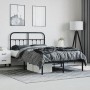 Estructura de cama con cabecero metal negro 120x190 cm