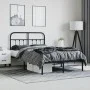 Estructura de cama con cabecero metal negro 120x190 cm de vidaXL, Camas y somieres - Ref: Foro24-352575, Precio: 107,06 €, De...