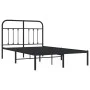 Bettgestell mit schwarzem Metallkopfteil 120x190 cm von vidaXL, Betten und Lattenroste - Ref: Foro24-352575, Preis: 107,06 €,...