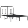 Estructura de cama con cabecero metal negro 120x190 cm