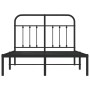 Estructura de cama con cabecero metal negro 120x190 cm