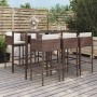 Garden table and high stools 7 pieces with brown PE rattan cushions by vidaXL, Garden sets - Ref: Foro24-3200649, Price: 592,...