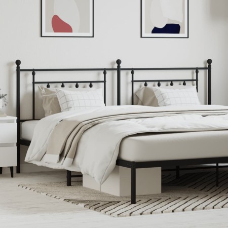 Black metal headboard 193 cm by vidaXL, Headboards and footboards - Ref: Foro24-353574, Price: 47,82 €, Discount: %