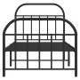 Bed frame with headboard and black metal footboard 90x200 cm by vidaXL, Beds and slatted bases - Ref: Foro24-353646, Price: 1...