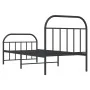 Bed frame with headboard and black metal footboard 90x200 cm by vidaXL, Beds and slatted bases - Ref: Foro24-353646, Price: 1...