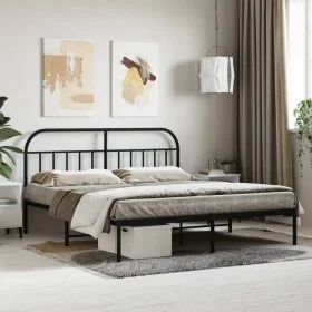 Bettgestell mit schwarzem Metallkopfteil 160x200 cm von vidaXL, Betten und Lattenroste - Ref: Foro24-353638, Preis: 148,98 €,...