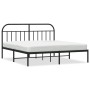 Bed frame with black metal headboard 160x200 cm by vidaXL, Beds and slatted bases - Ref: Foro24-353638, Price: 152,12 €, Disc...