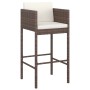 Garden table and high stools 7 pieces with brown PE rattan cushions by vidaXL, Garden sets - Ref: Foro24-3200649, Price: 592,...