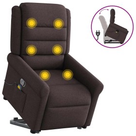 Silla de masaje reclinable de pie de tela marrón oscuro