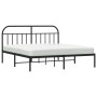 Bed frame with black metal headboard 160x200 cm by vidaXL, Beds and slatted bases - Ref: Foro24-353638, Price: 152,12 €, Disc...