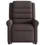 Silla de masaje reclinable de pie de tela marrón oscuro