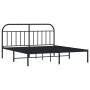Bed frame with black metal headboard 160x200 cm by vidaXL, Beds and slatted bases - Ref: Foro24-353638, Price: 152,12 €, Disc...