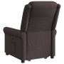 Silla de masaje reclinable de pie de tela marrón oscuro