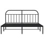Bed frame with black metal headboard 160x200 cm by vidaXL, Beds and slatted bases - Ref: Foro24-353638, Price: 152,12 €, Disc...