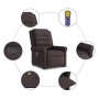 Silla de masaje reclinable de pie de tela marrón oscuro