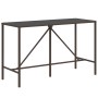 Garden table and high stools 7 pieces with brown PE rattan cushions by vidaXL, Garden sets - Ref: Foro24-3200649, Price: 592,...