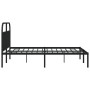 Bed frame with black metal headboard 160x200 cm by vidaXL, Beds and slatted bases - Ref: Foro24-353638, Price: 152,12 €, Disc...