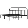 Estructura de cama con cabecero metal negro 160x200 cm de vidaXL, Camas y somieres - Ref: Foro24-353638, Precio: 148,98 €, De...