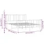 Metal bed frame with headboard and white footboard 120x200 cm by vidaXL, Beds and slatted bases - Ref: Foro24-352545, Price: ...