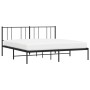Bed frame with black metal headboard 183x213 cm by vidaXL, Beds and slatted bases - Ref: Foro24-352485, Price: 115,08 €, Disc...