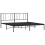Bed frame with black metal headboard 183x213 cm by vidaXL, Beds and slatted bases - Ref: Foro24-352485, Price: 115,08 €, Disc...