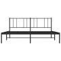 Bed frame with black metal headboard 183x213 cm by vidaXL, Beds and slatted bases - Ref: Foro24-352485, Price: 115,08 €, Disc...