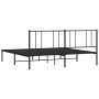 Bed frame with black metal headboard 183x213 cm by vidaXL, Beds and slatted bases - Ref: Foro24-352485, Price: 115,08 €, Disc...