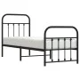 Bed frame with headboard and black metal footboard 75x190 cm by vidaXL, Beds and slatted bases - Ref: Foro24-352586, Price: 9...
