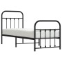 Bettgestell mit Kopfteil und Fußteil aus schwarzem Metall 75x190 cm von vidaXL, Betten und Lattenroste - Ref: Foro24-352586, ...