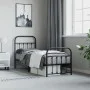 Bed frame with headboard and black metal footboard 75x190 cm by vidaXL, Beds and slatted bases - Ref: Foro24-352586, Price: 9...