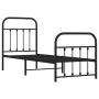 Bed frame with headboard and black metal footboard 75x190 cm by vidaXL, Beds and slatted bases - Ref: Foro24-352586, Price: 9...