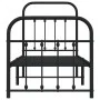 Bed frame with headboard and black metal footboard 75x190 cm by vidaXL, Beds and slatted bases - Ref: Foro24-352586, Price: 9...