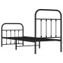 Bed frame with headboard and black metal footboard 75x190 cm by vidaXL, Beds and slatted bases - Ref: Foro24-352586, Price: 9...